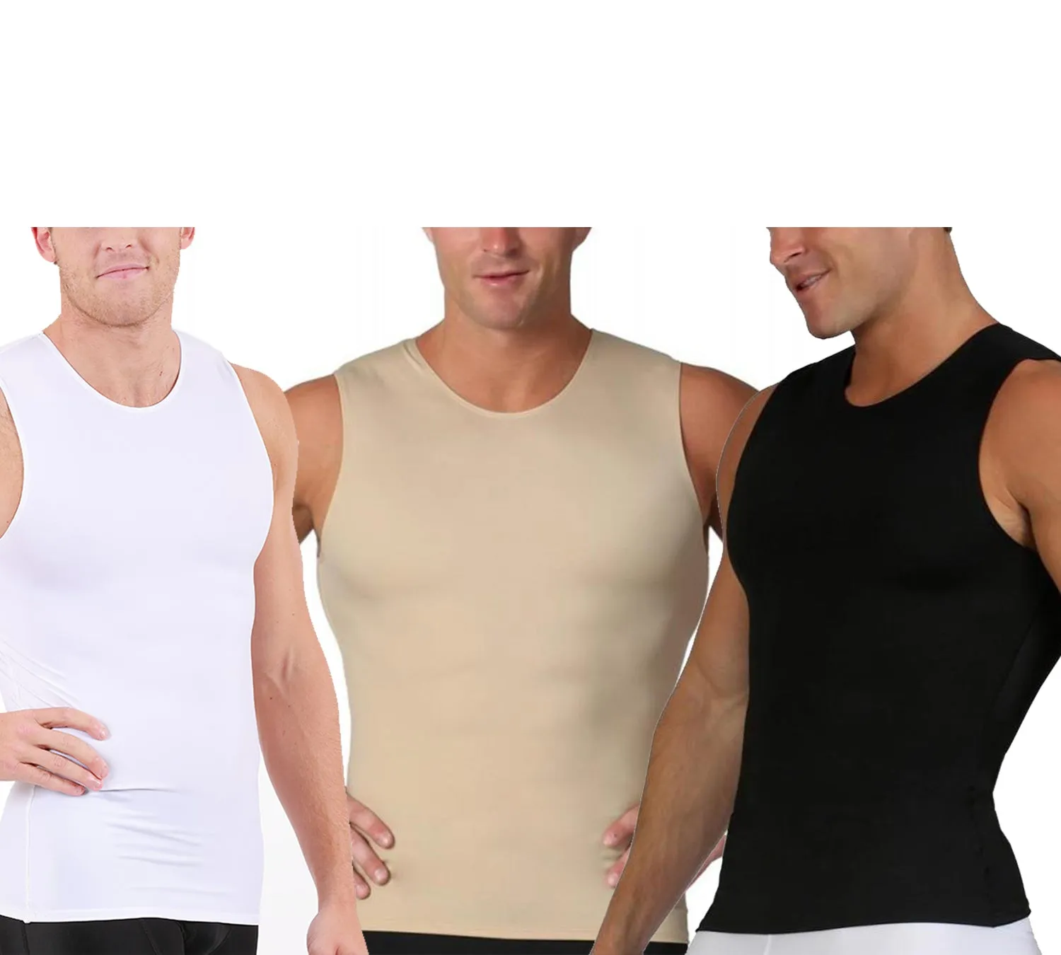 3 Pack Insta Slim Compression Sleeveless Crew Neck Tank TS00N3