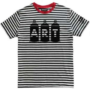 Art Spray Can Graffiti Striped T-Shirt