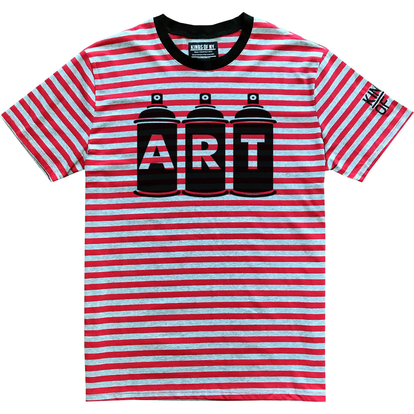 Art Spray Can Graffiti Striped T-Shirt