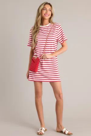 Authentic Moments Red Stripe T-Shirt Dress