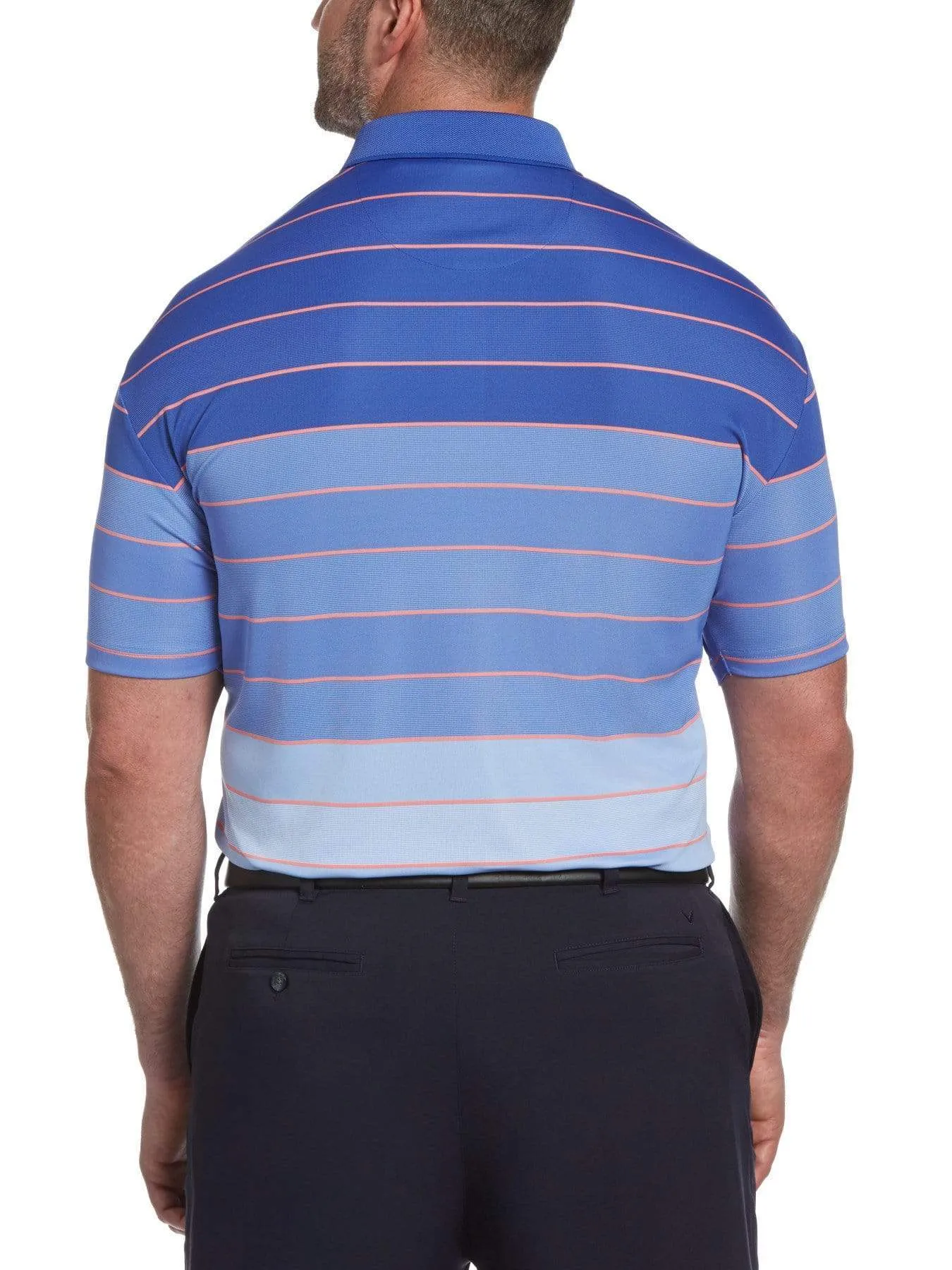 Big & Tall Yarn Dyed Engineered Oxford Stripe Polo