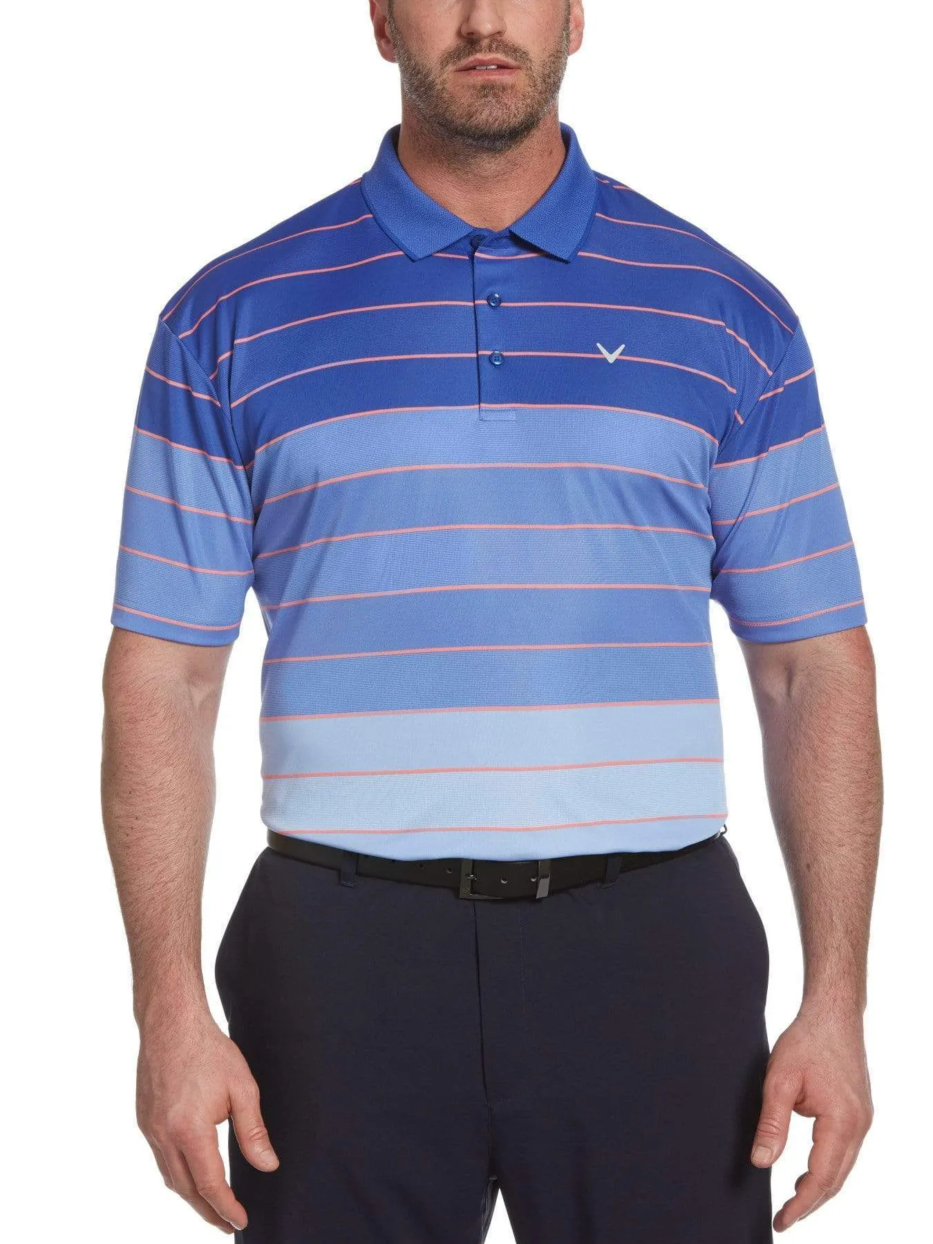 Big & Tall Yarn Dyed Engineered Oxford Stripe Polo