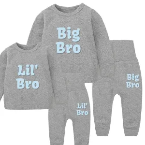 Big Bro & Little Bro Vivid Logo 2 Piece Grey Tracksuit Sets