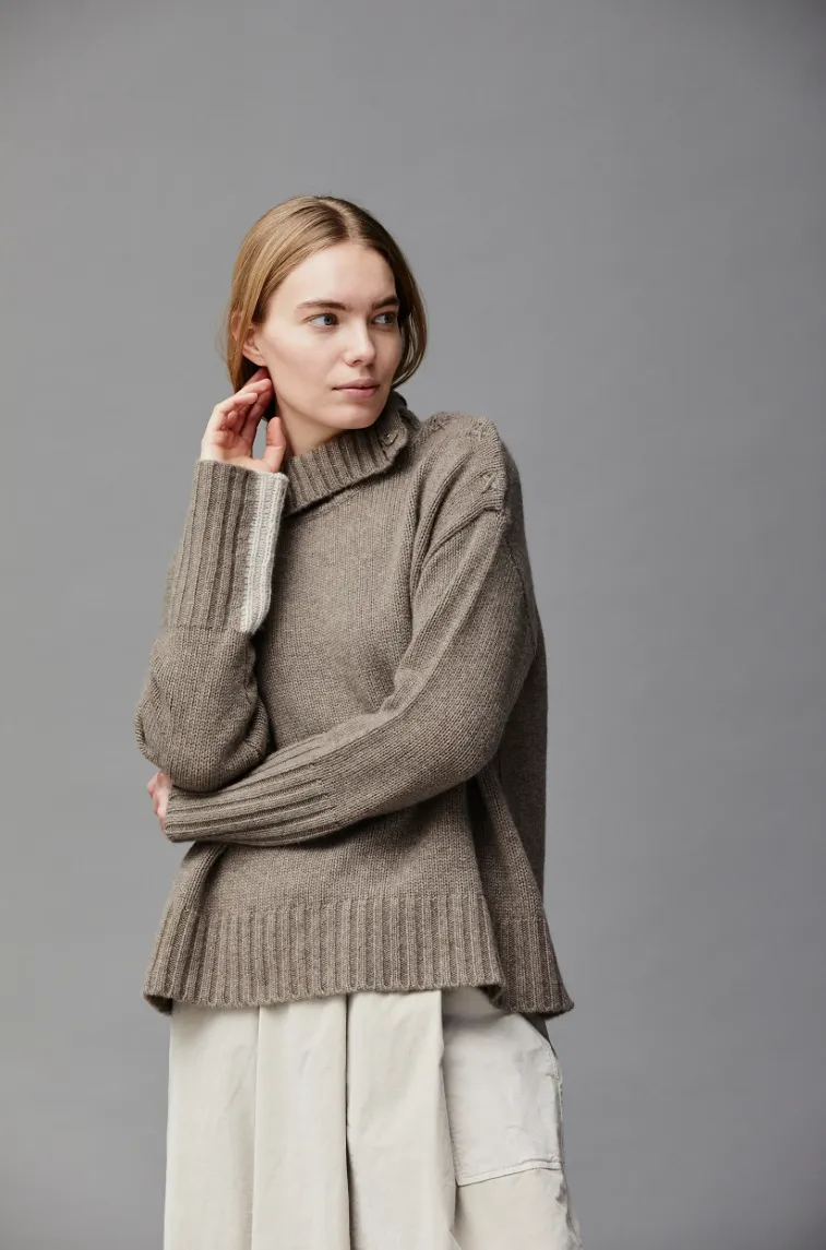 Cashmere Dark Grey Melange Turtleneck