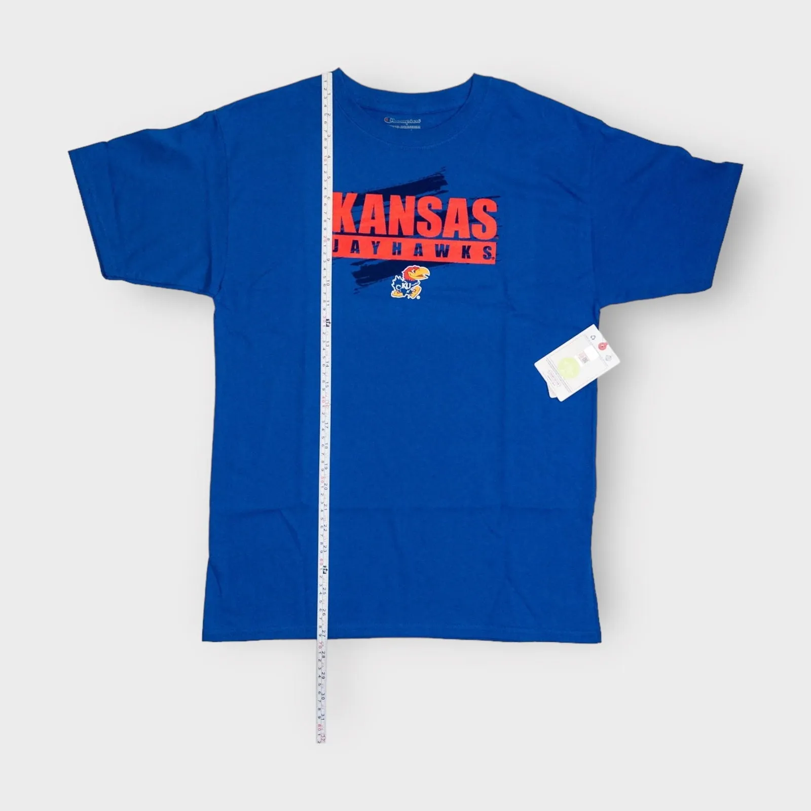 Champion Kansas Jayhawks T-Shirt | YXL (14-16) Youth | Royal Blue Graphic | NWT