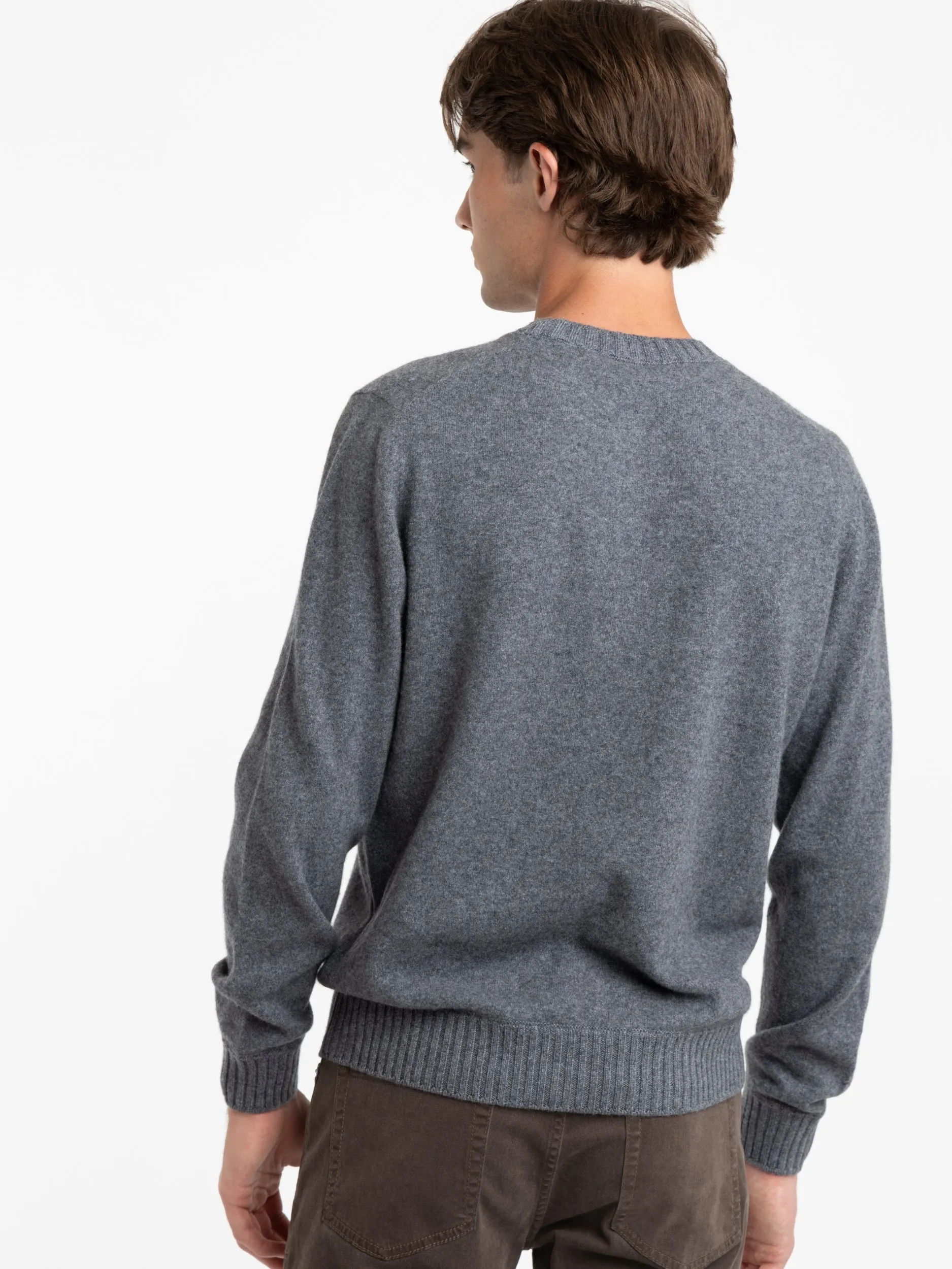 Charcoal Grey Felt Cashmere Sweater