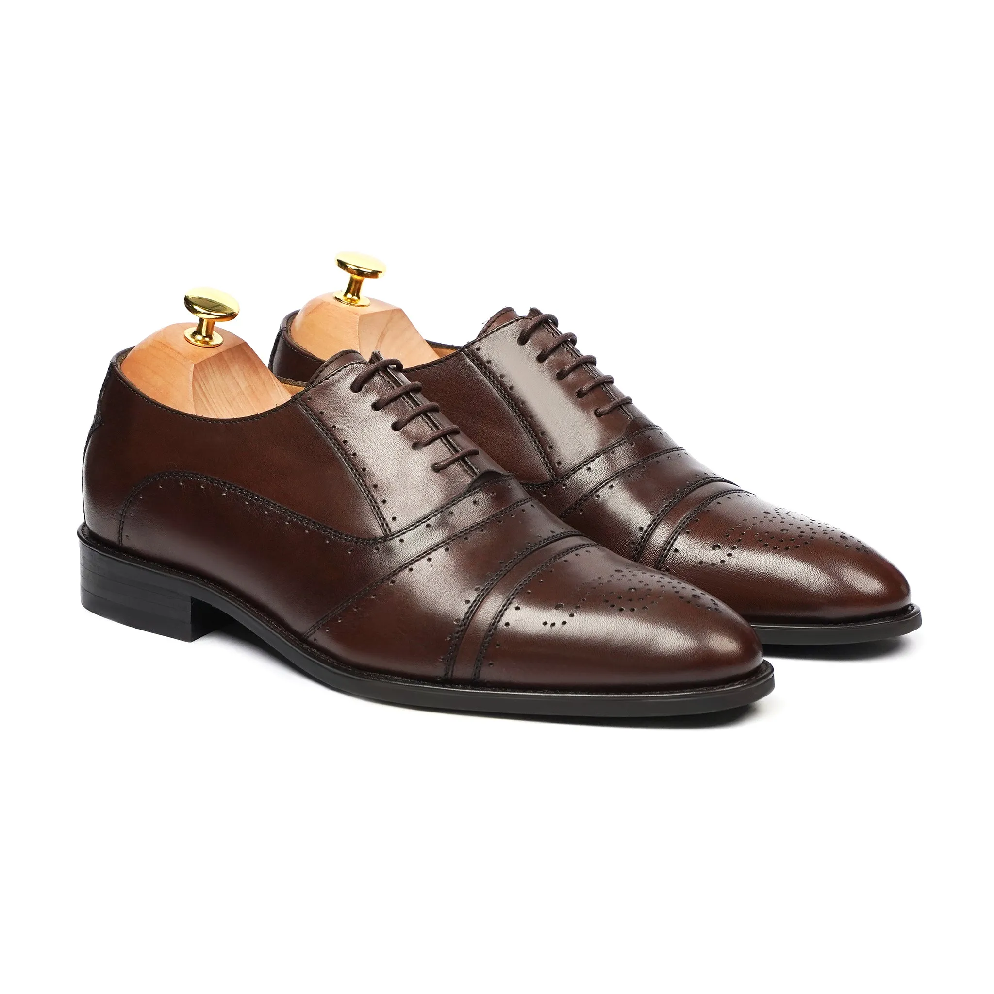 Doha - Men's Dark Brown Calf Leather Oxford Shoe