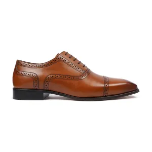 Hernan - Men's Light Brown Calf Leather Oxford Shoe