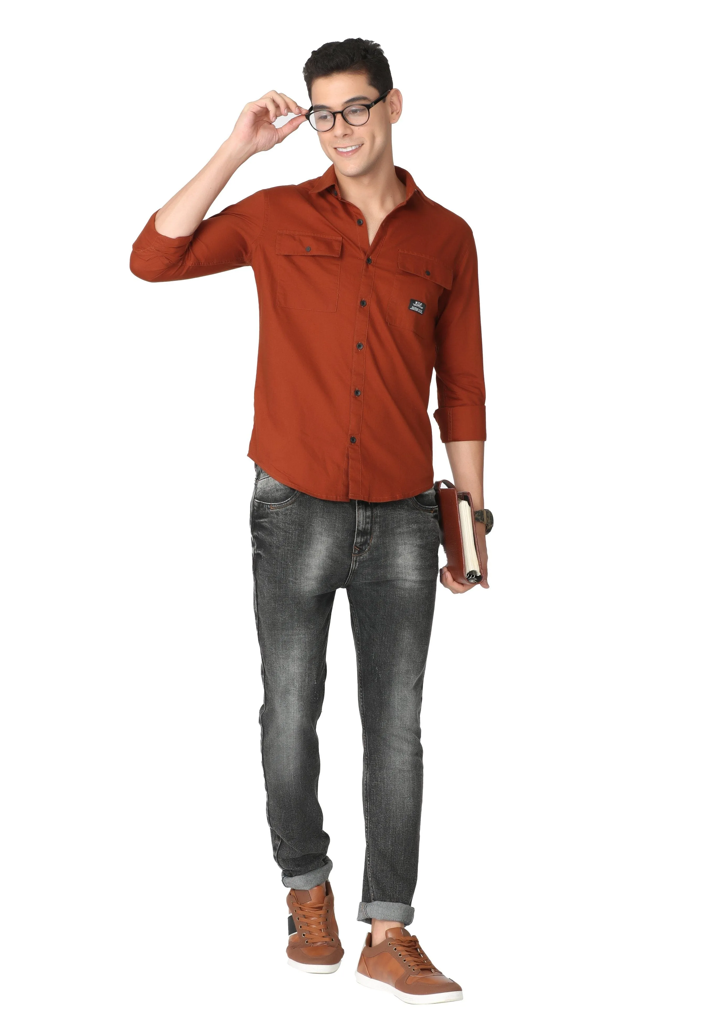 Light Maroon Oxford Casual Shirt