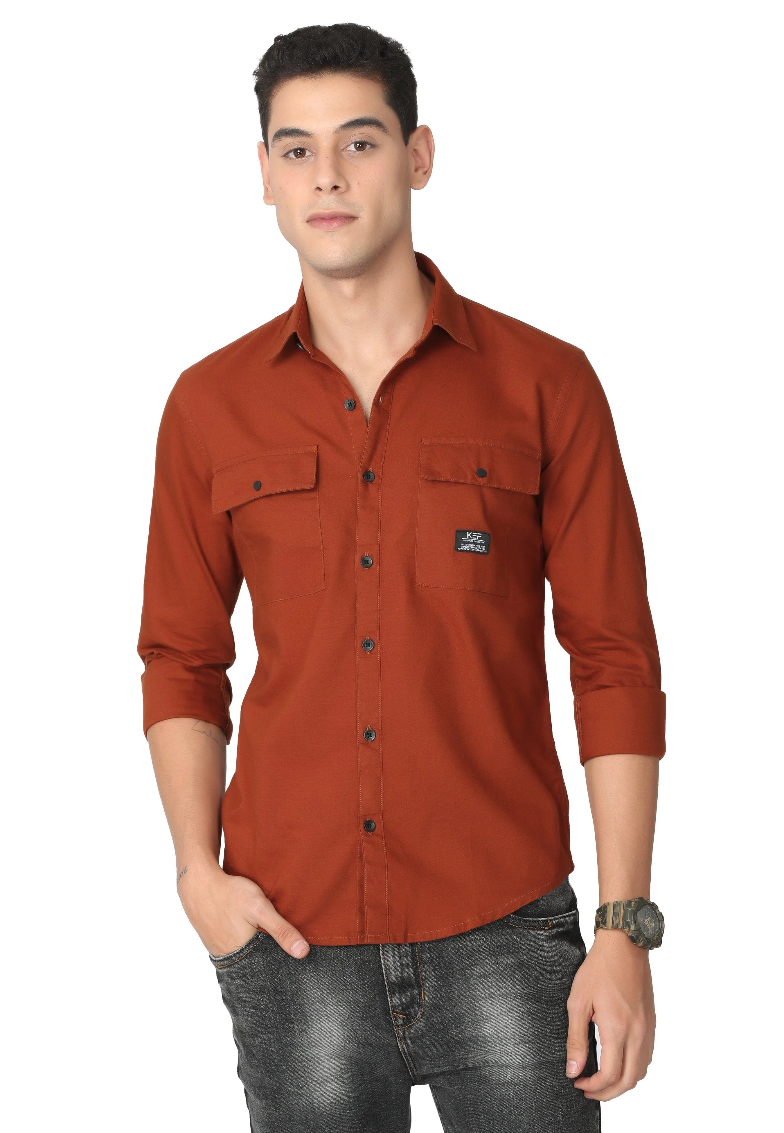 Light Maroon Oxford Casual Shirt