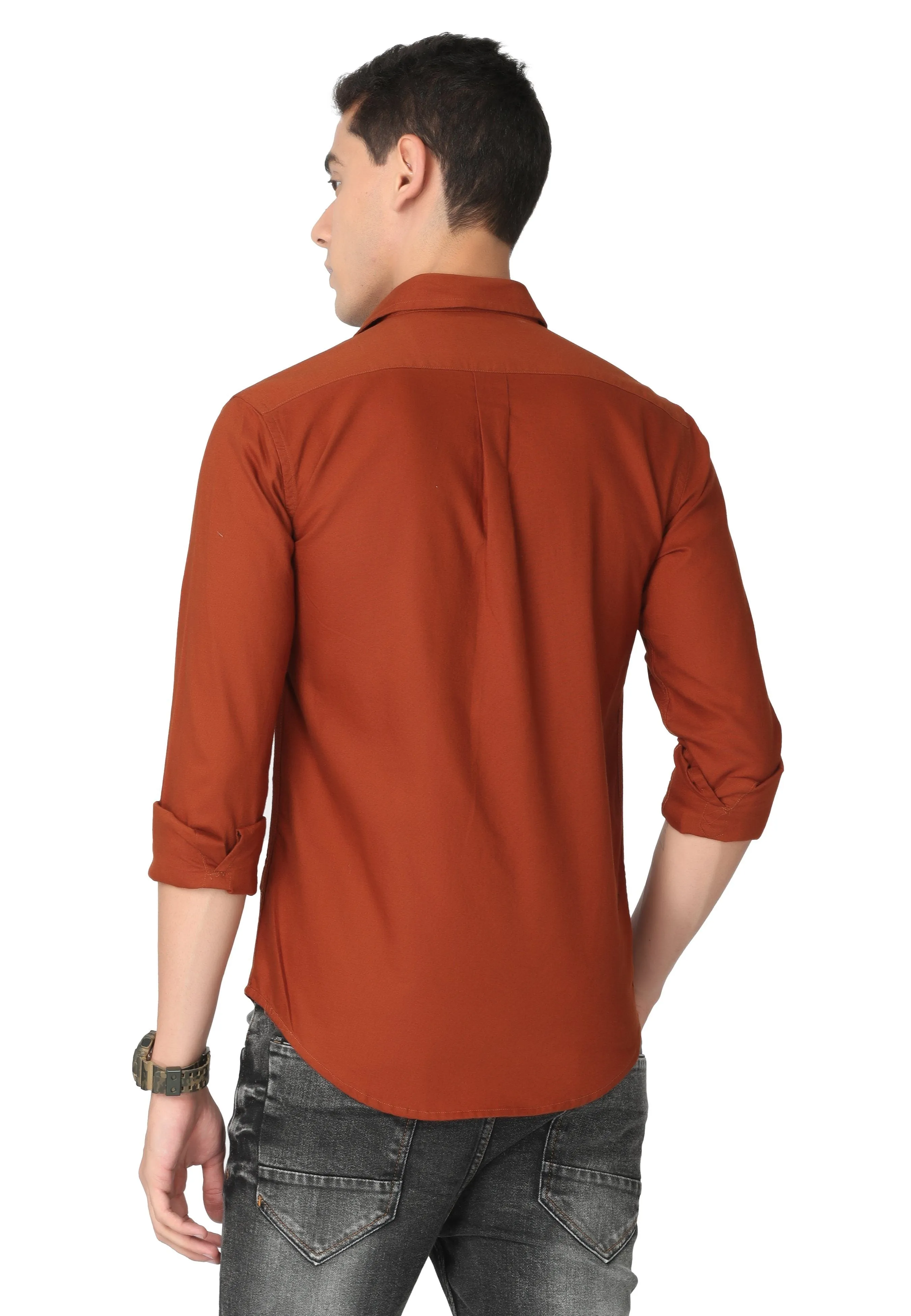 Light Maroon Oxford Casual Shirt