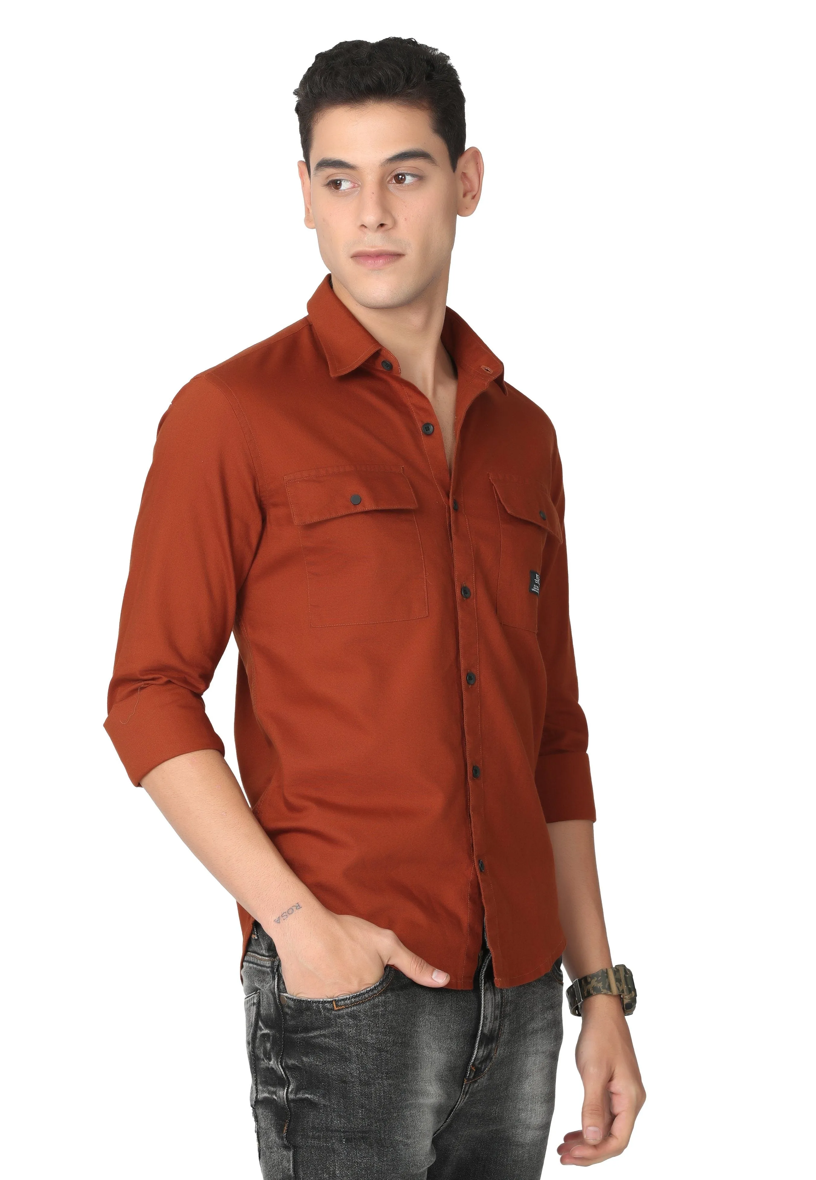 Light Maroon Oxford Casual Shirt