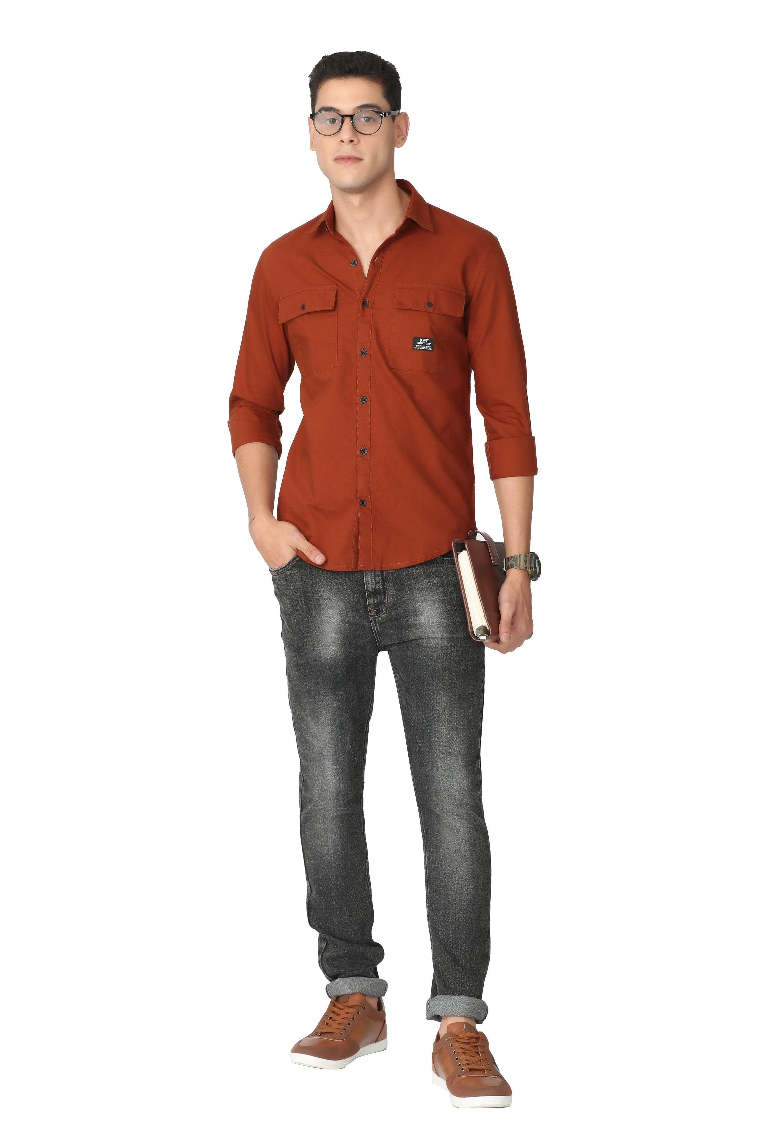 Light Maroon Oxford Casual Shirt