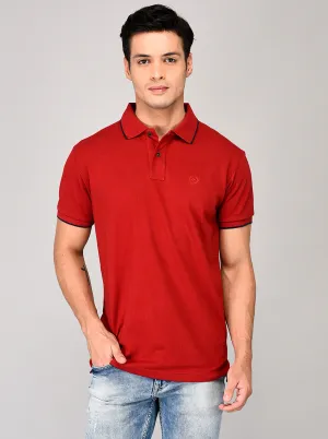 Maroon Slim Fit Polo T-shirt | Greenfibre