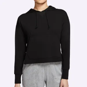 Nike - Yoga Women's Cropped Hoodie - BLACK/DARK SMOKE GREY