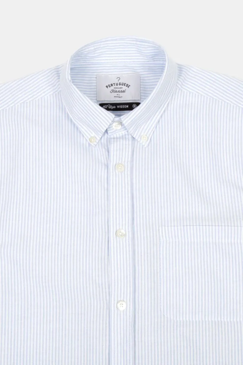 Portuguese Flannel Belavista Stripe Shirt (Sky)