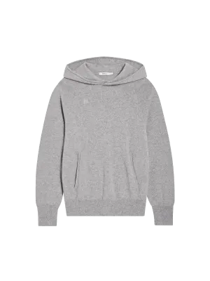 Recycled Cashmere Hoodie—pale grey melange