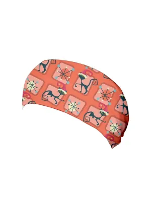 Retro Christmas Cats Wide Stretchy Headband