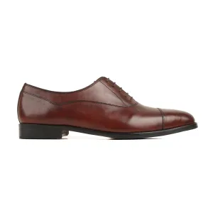 Rosso - Men's Reddish Brown Calf Leather Oxford Shoe