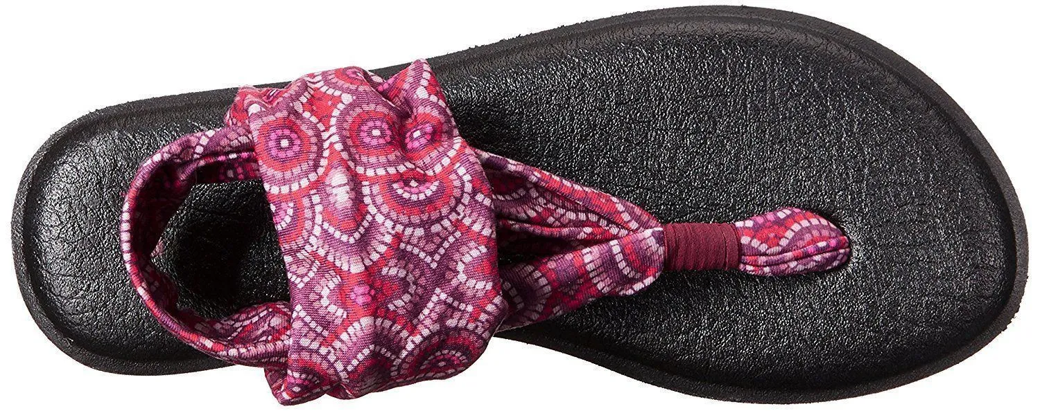 Sanuk Women's Yoga Sling 2 Burgundy Multi Radio Love Sandals