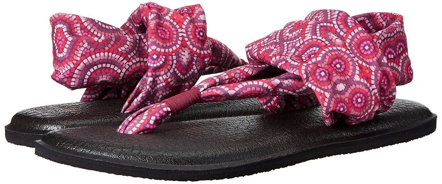 Sanuk Women's Yoga Sling 2 Burgundy Multi Radio Love Sandals