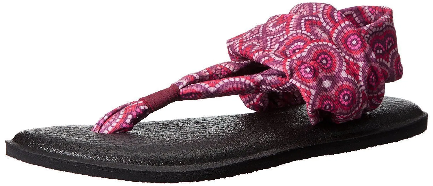 Sanuk Women's Yoga Sling 2 Burgundy Multi Radio Love Sandals