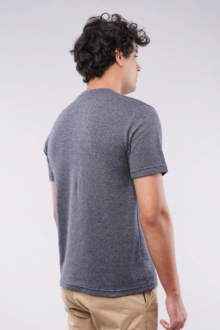 Striped Pocket T-Shirt - Grey