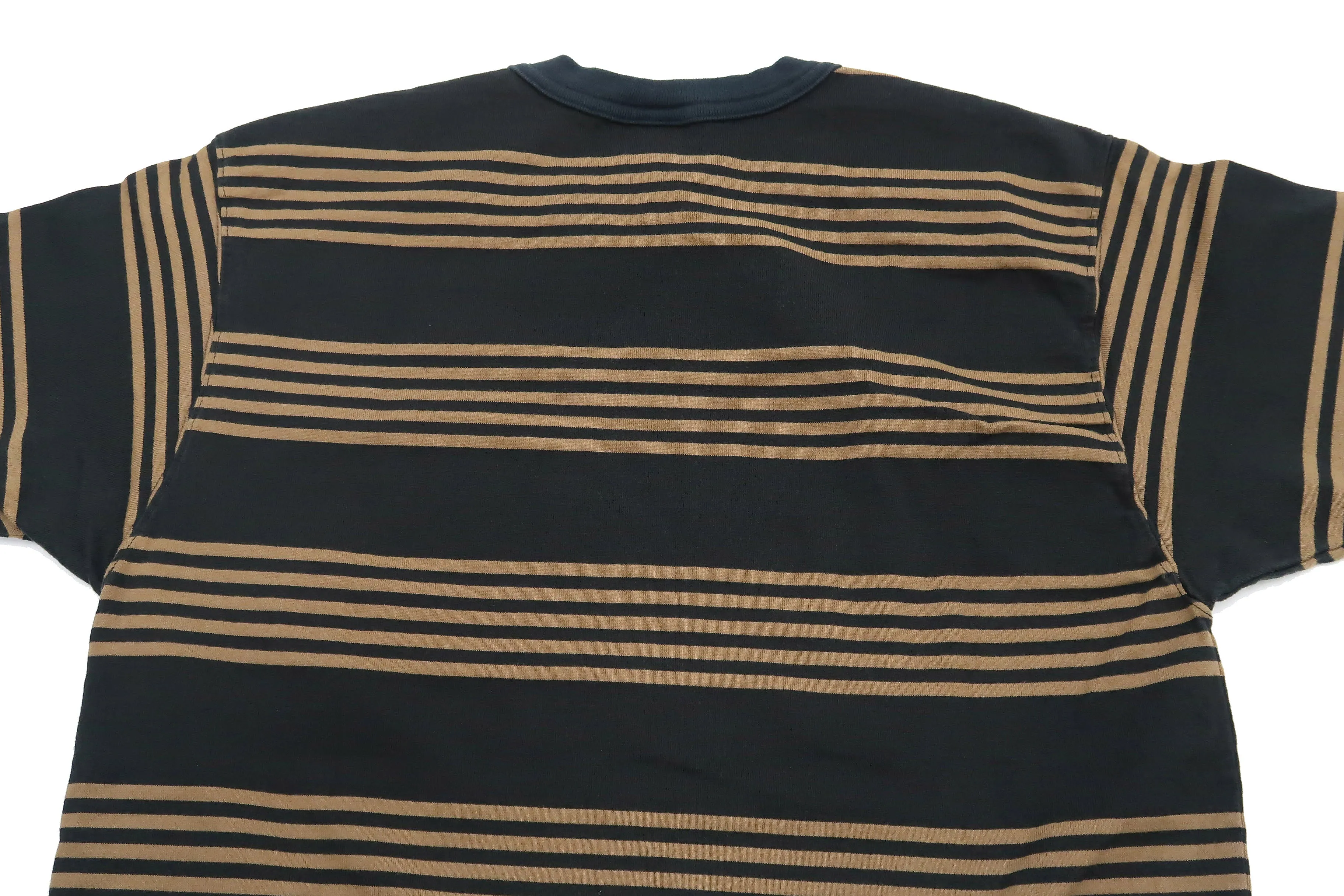 TOYS McCOY Striped T-Shirt Men's Steve McQueen Short Sleeve Stripe Tee TMC2342 051 Coyote-Brown/Black