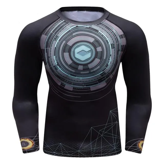 Warrior Compression 'Geometric' Elite Long Sleeve RashGuard