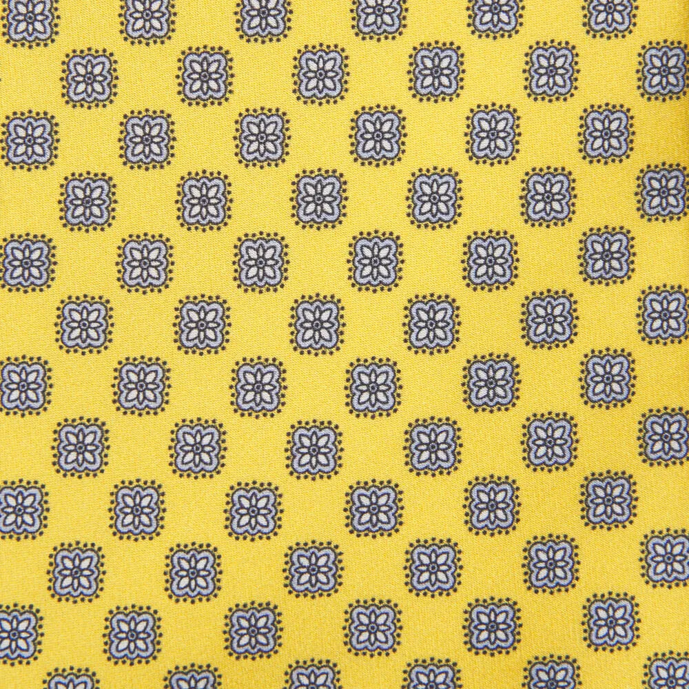 Yellow Classic Motif Silk Tie