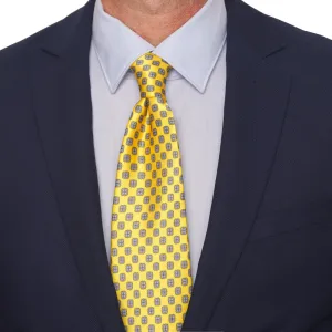 Yellow Classic Motif Silk Tie